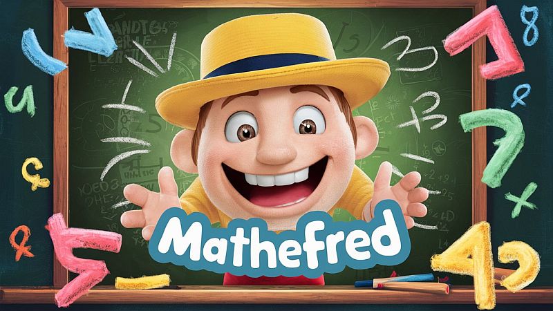 Mathe Lern App Mathefred Comicfigur mit grossem Kopf und Hut