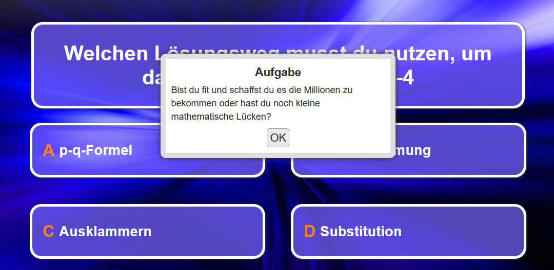 Spiel zu den Funktionenden mit Nullstellen und Co
